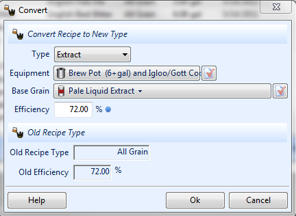 Converting a recipe from all-grain to extract and vice versa.